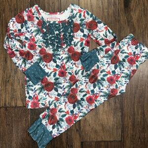 Cheeky plum Christmas floral pajamas 3t